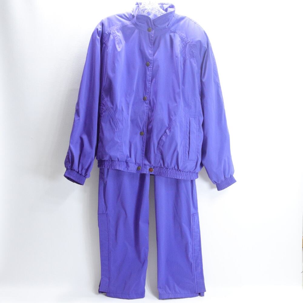 Vintage Sunice Sun Ice Pant Suit 2 Piece Set Women Small Jacket Purple Ski Rain